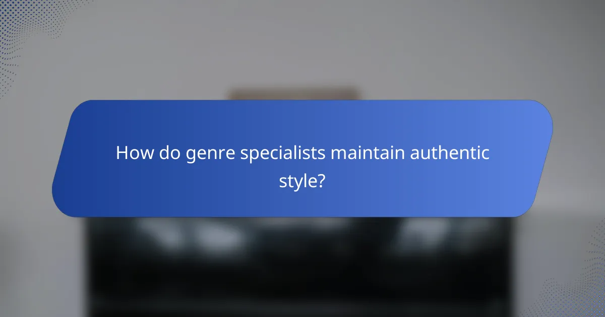 How do genre specialists maintain authentic style?