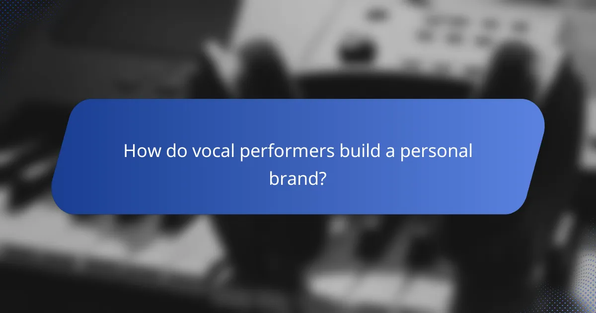 How do vocal performers build a personal brand?