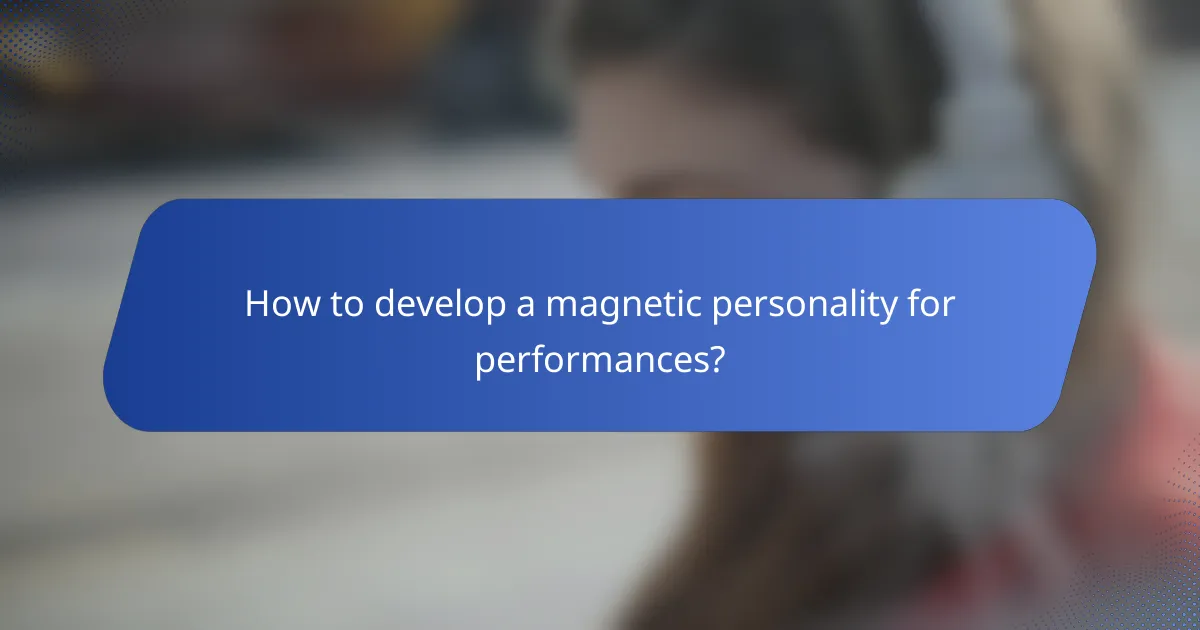 How to develop a magnetic personality for performances?